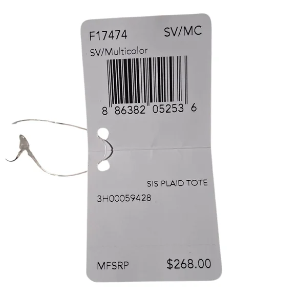 Coach F17474 Signature Multicolor Tartan Tote Shoulder Handbag - Picture 7 of 10